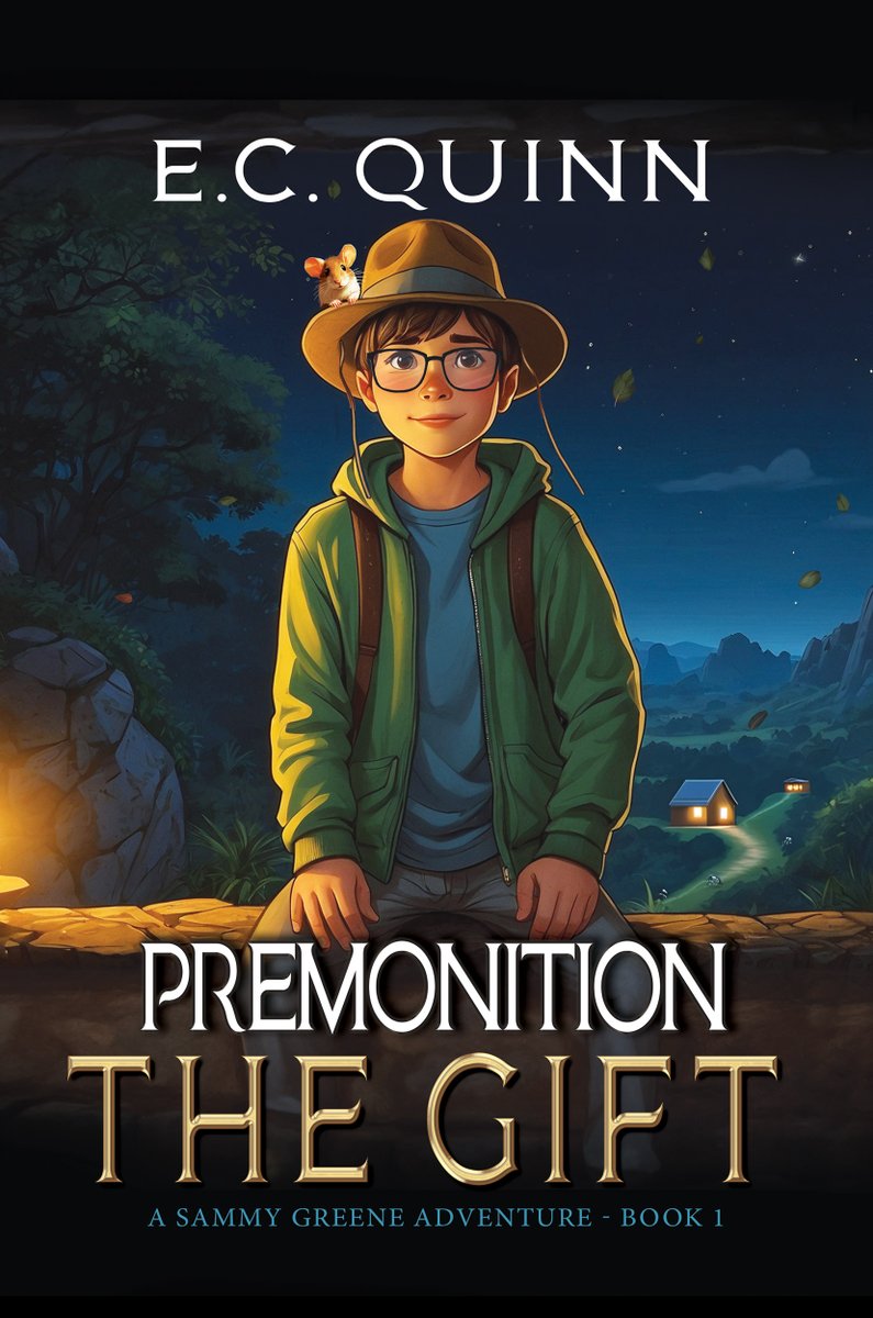 The day has arrived...the COVER REVEAL for Premonition: The Gift, my debut MG novel being released May 23, 2024!  
 
Meet main character Sammy Greene, and his clever sidekick, Cal, the little mouse on Sammy's hat!  

Pre-order coming soon!
 
 #blackrosewriting#WritingCommunity