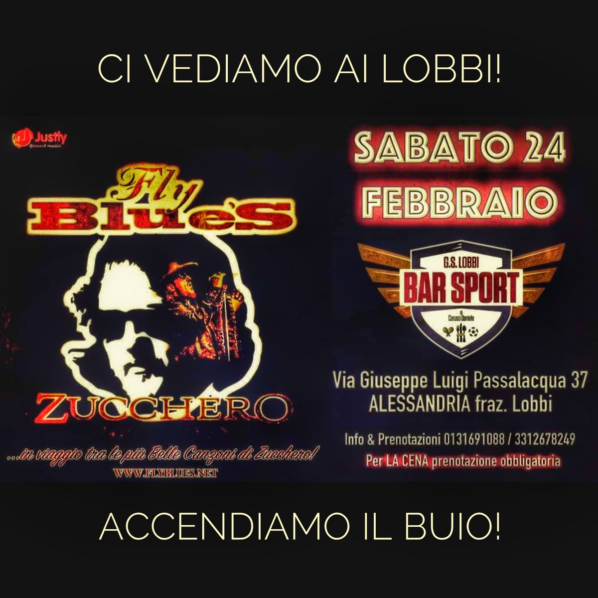 FlyBluesTribute's tweet photo. Sabato 24 febbraio! Vi portiamo in viaggio tra le più belle canzoni di Zucchero! https://t.co/Fl6ZFucuwV