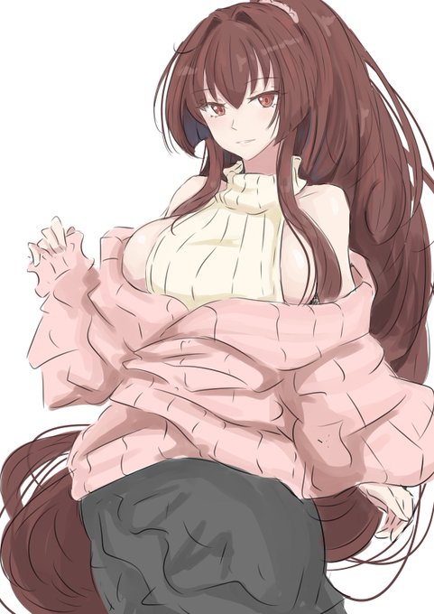 フィットしたニットもいいけどダボっとしたニットもいい 