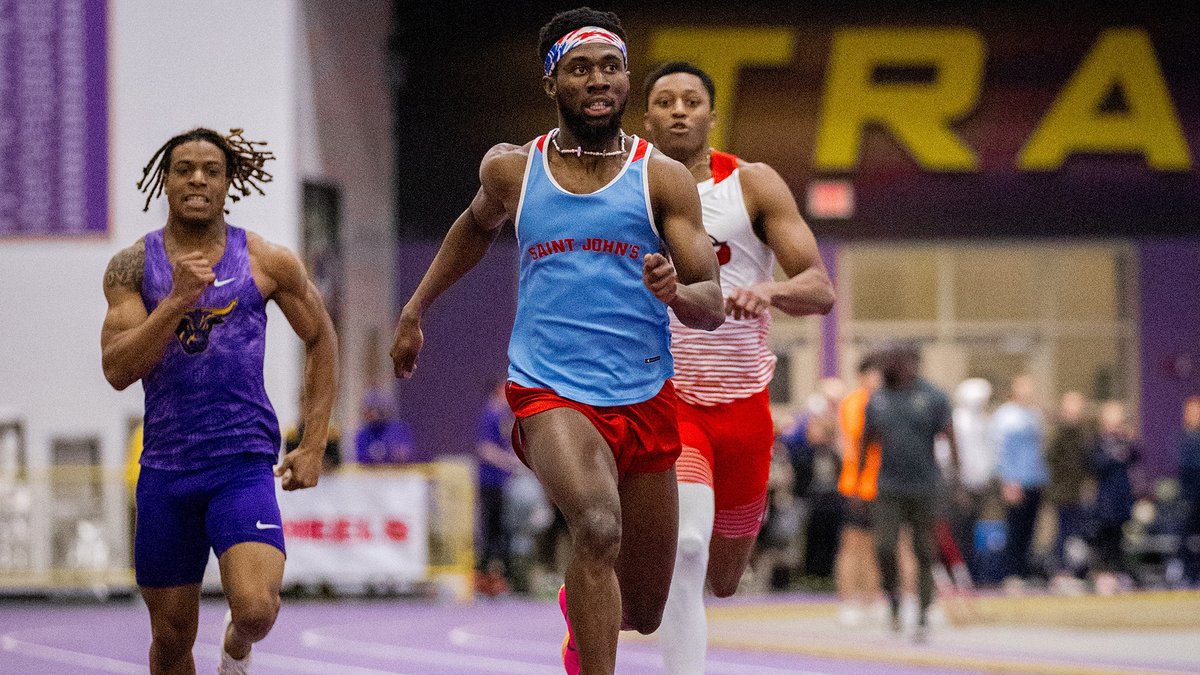 Saint John's senior sprinter Kevin Arthur (pictured) broke 2⃣ school records as the Johnnies finished second out of 10 teams today at Division II MSU-Mankato's Maverick Invitational!

RECAP: gojohnnies.com/news/2024/2/16…

#GoJohnnies #d3tf