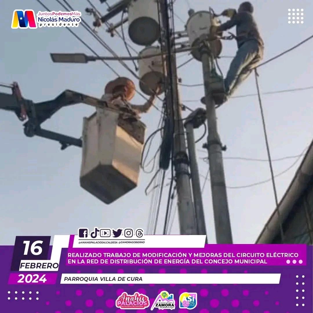 #16DeFebrero Realizado trabajo de modificación y mejoras en el circuito eléctrico en la red de distribución de energía del Concejo Municipal en la calle Dr. Rangel c/c Av. Bolívar, parroquia Villa De Cura.

#EnergiaElectrica
#VillaDeCura
