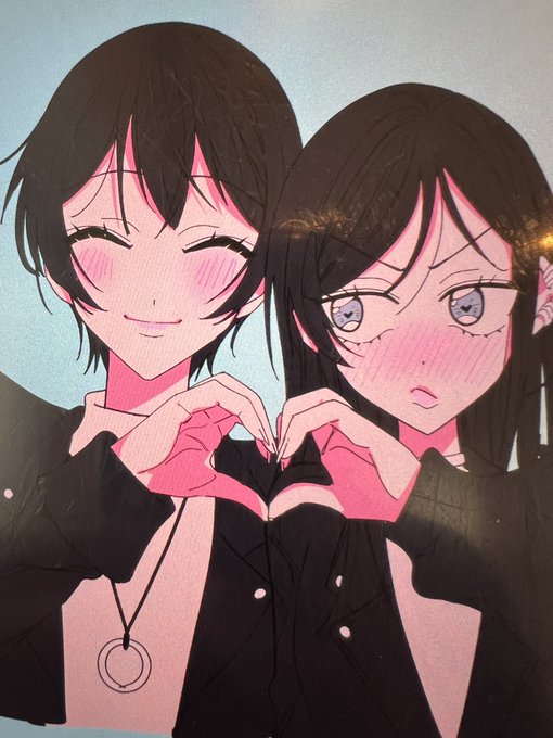「2girls heart hands duo」 illustration images(Latest)