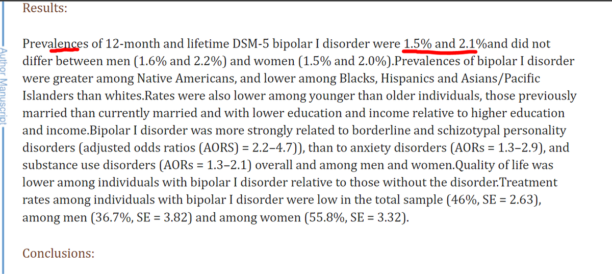 houseNYX's tweet photo. Both of these are from the National Institutes of Health.
So, why is DID "rare" but Bipolar isn't?
#syscourse https://t.co/aNFdgH6GMb