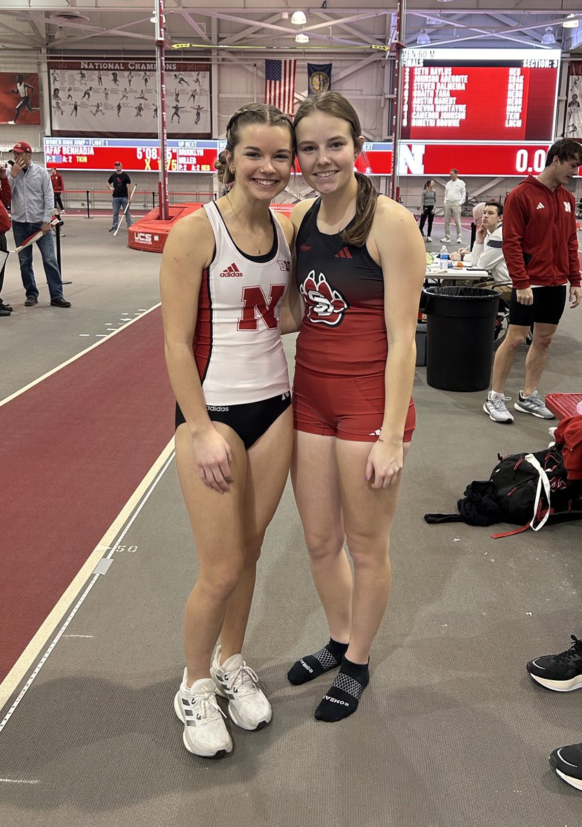 It’s been quite a ride for these two. It’s been fun watching them grow since the first picture was taken it seems like yesterday. Both 3x state champs in HS now in there Sr yr in college. There final meet together at the Devaney. Good luck <a href="/h_preissler/">Hannah Preissler</a> and Jaidyn at conference!!