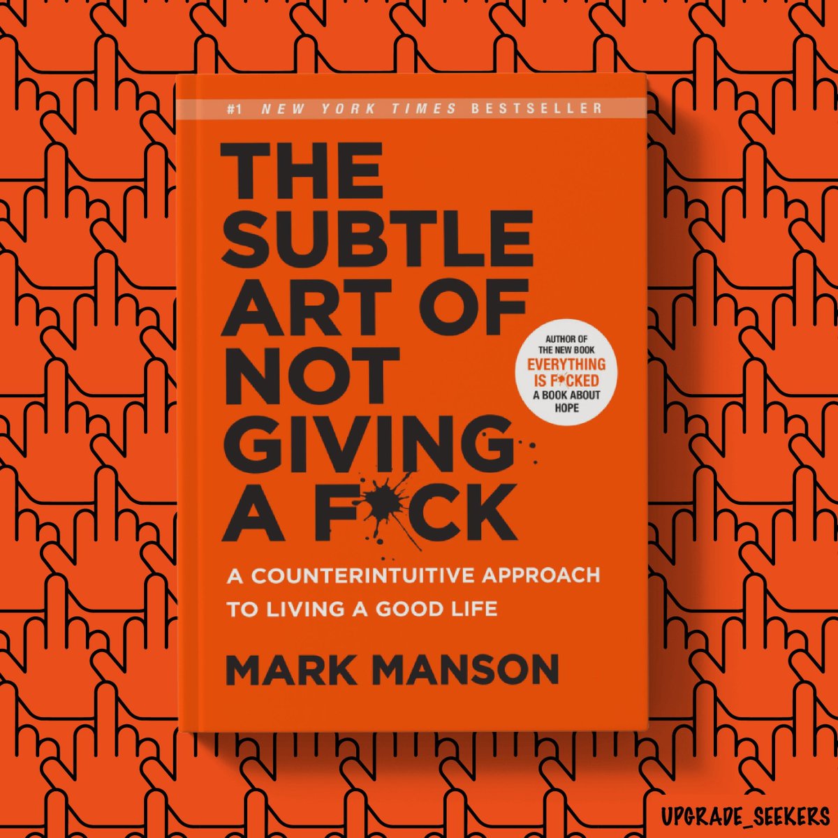 The Subtle Art of Not Giving a F*ck' is a self-help book.
This book challenges conventional self-help advice and encourages you to reevaluate your values and priorities.

#upgrade_seekers #upgradeseekers #thesubtleartofnotgivingafuck #markmanson #liveyourbestlife