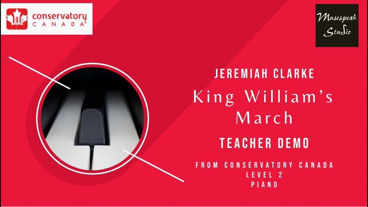 musespeakstudio's tweet image. We finish the week with a piece one of my students is working on. Here&apos;s King William&apos;s March by Jeremiah Clarke. It&apos;s a @ConservatoryCanada&apos; #Level2 Piano piece. Enjoy! ​buff.ly/3UCdaX4 #demofriday #conservatorycanada #concan #pianolessons #pianotutorial