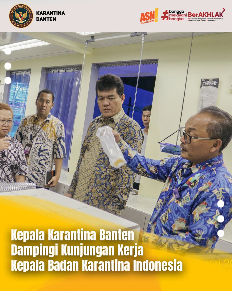 KarantinaSHT's tweet photo. Kepala Karantina Banten Dampingi Kunker Kepala Badan Karantina Indonesia.

#Laporkarantina🐈‍⬛🐠🍎 https://t.co/shDzECQK41
