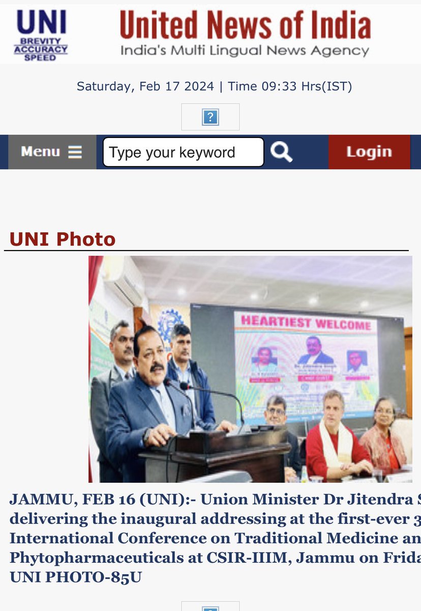 DrJitendraSingh's tweet photo. UNI: #Jammu #CSIR-IIIM https://t.co/duhyOaWDXp