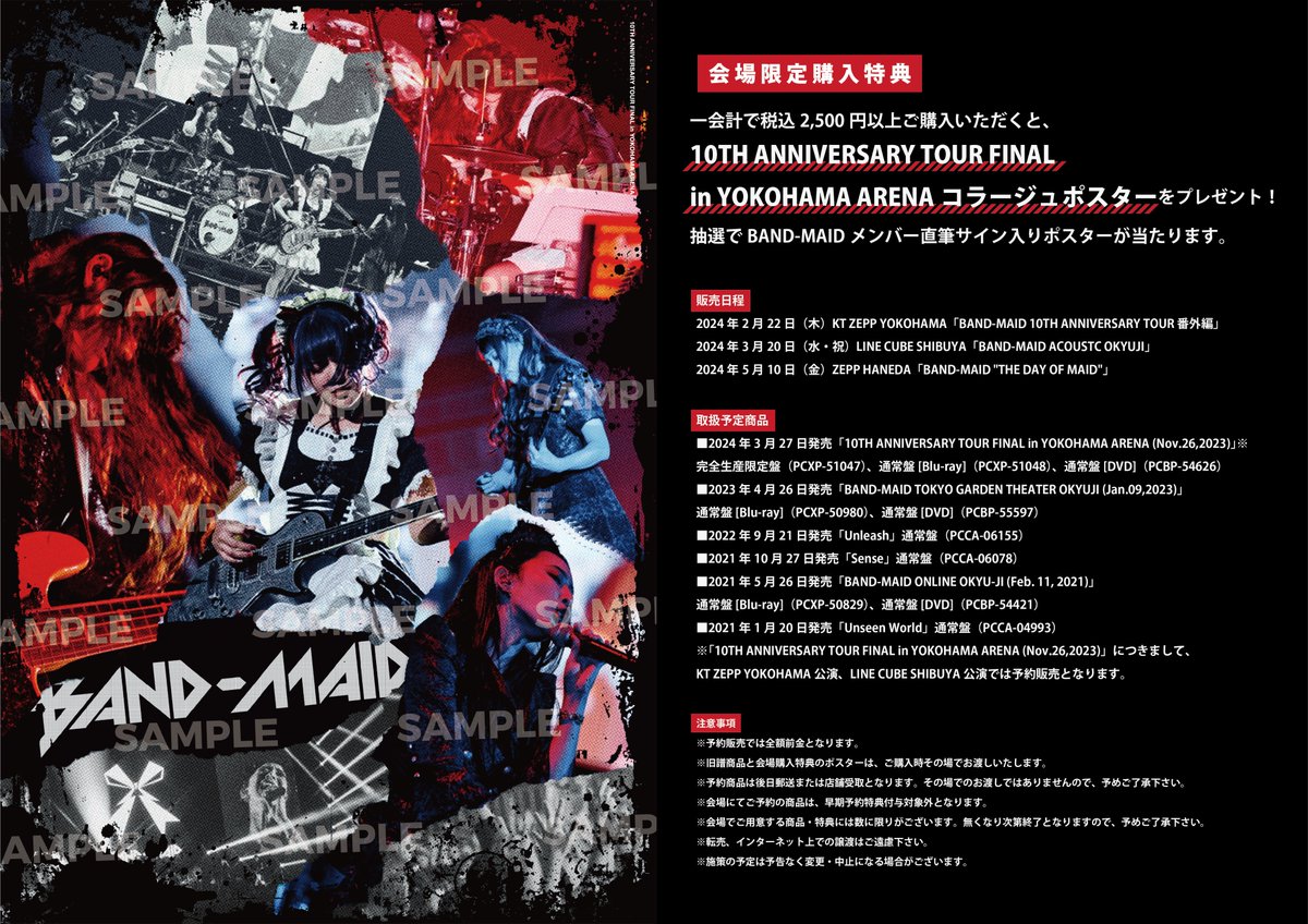 【利益還元祭】開催中！今年最後の大セール BAND-MAID ツアー限定ポスター AKANE バンドメイド （BAND-MAID ミュージシャン