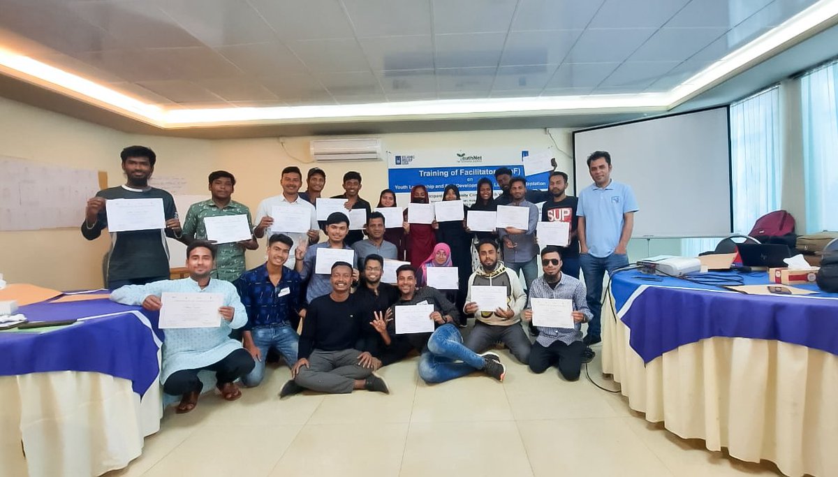 'Empowering 🇧🇩 youth for #LocallyLedAdaptation! 🌱 Exciting journey at the 3-day Training for Facilitators on Youth Leadership & Skill Development in #Khulna City, Feb 13-15! #YouAdapt'
@YouthNet4CC 
@IslamicRelief 
@MarieMasdupuy 
@LillyNichollsL 
@NayokaMartinez