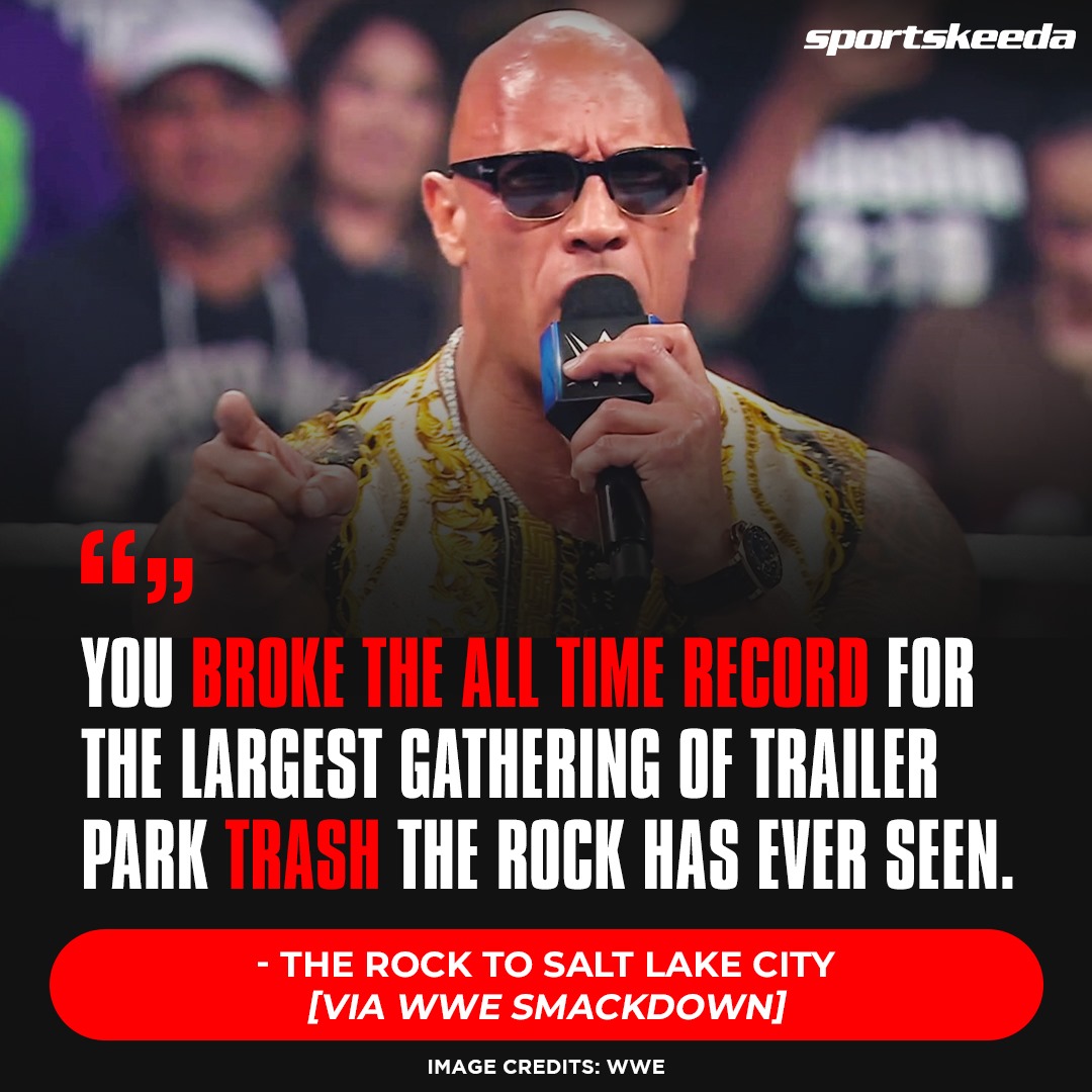 SKWrestling_'s tweet image. Not The Rock roasting an entire city 💀
#SmackDown @TheRock