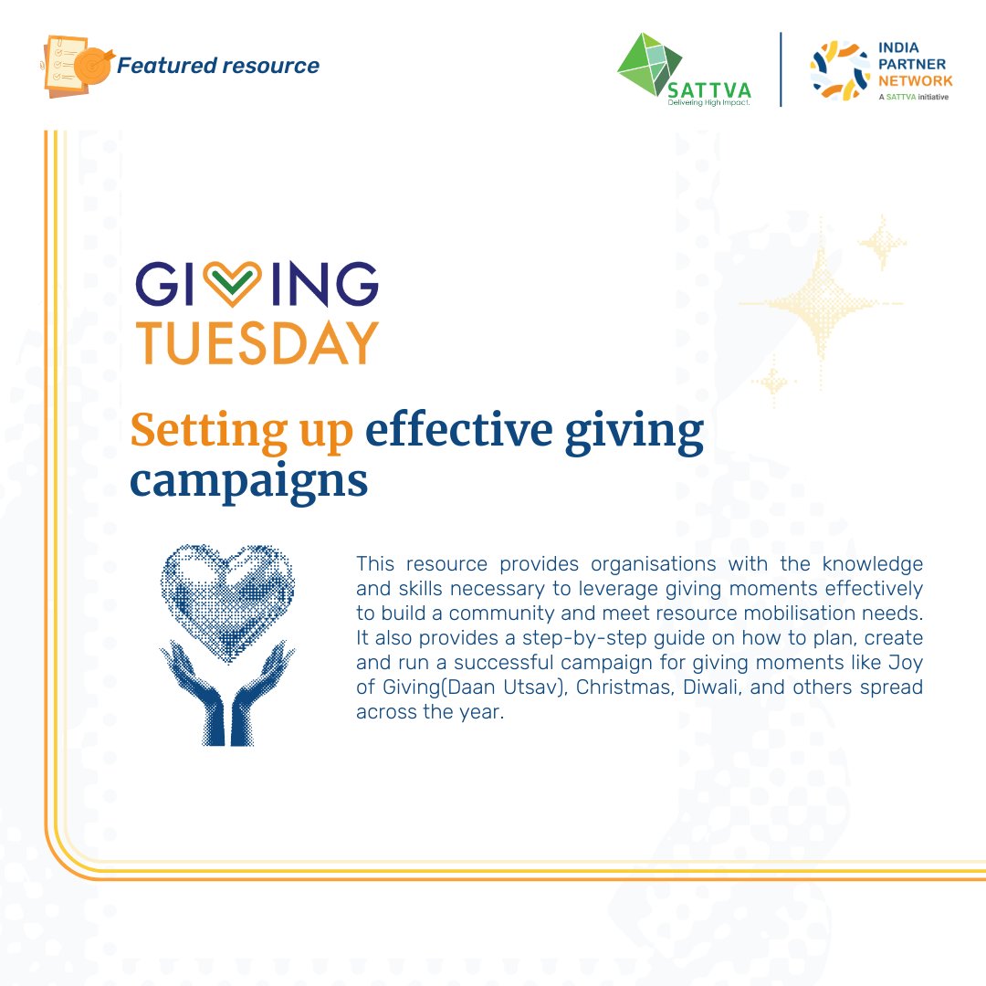 Today is random acts of kindness day Check out the resource 'Setting up effective giving campaigns', co created with @givingtuesdayin on India Partner Network and learn how to set up effective campaigns for giving moments like today! indiapartnernetwork.org/resources/cate…