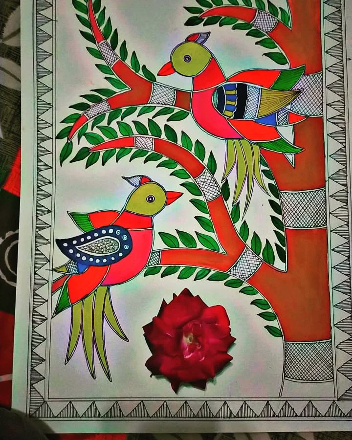 #Madhubaniart
#madhubaniPainting