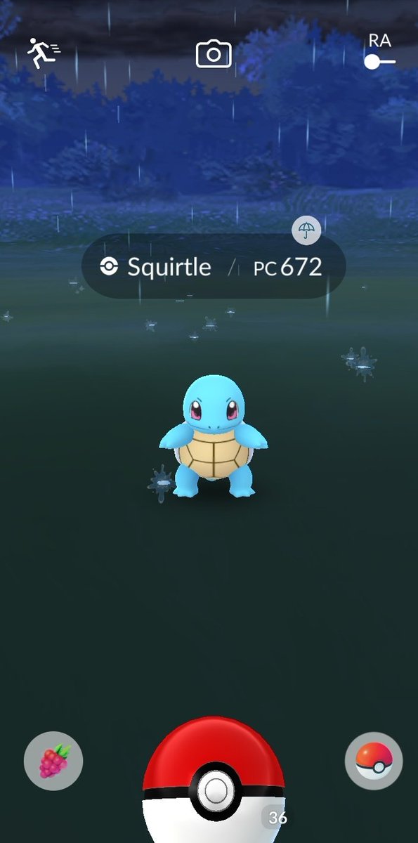 Katherinevdv's tweet photo. En #Pokémongo llueve y me encuentro con bb squartle !❤️ https://t.co/K8CJqZbhKh