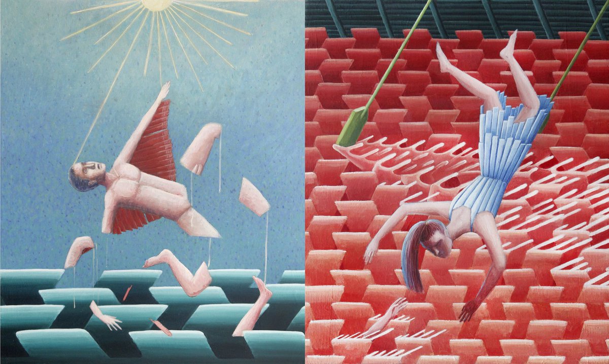 "Ícaro y Dédao" (díptico)
Óleo sobre tabla
40 x 66 cm
2024

#simonarrebola #galeriabirimbao #debuenasintenciones