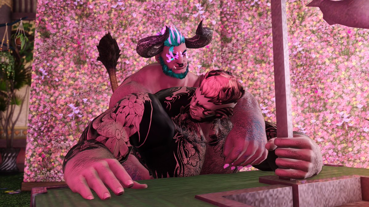 Spent some time with my FFXIV hubby <a href="/DendroDemonMazz/">Mazzerine Delphine</a> to get some belated Valentines shots, and in the process something clicked with GPose and I think I might actually know how to do it sort of? Expect more poses in the future!
#ffxivlewds #nsfwffxiv