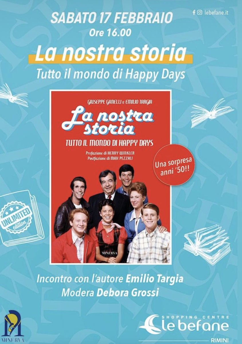 #happydays50 Oggi ci vediamo a #RIMINI. Sara’ come stare a #Milwaukee col mare davanti @happydays_libro @GanoGanelli @hwinkler4real #happydays @EdizioniMinerva