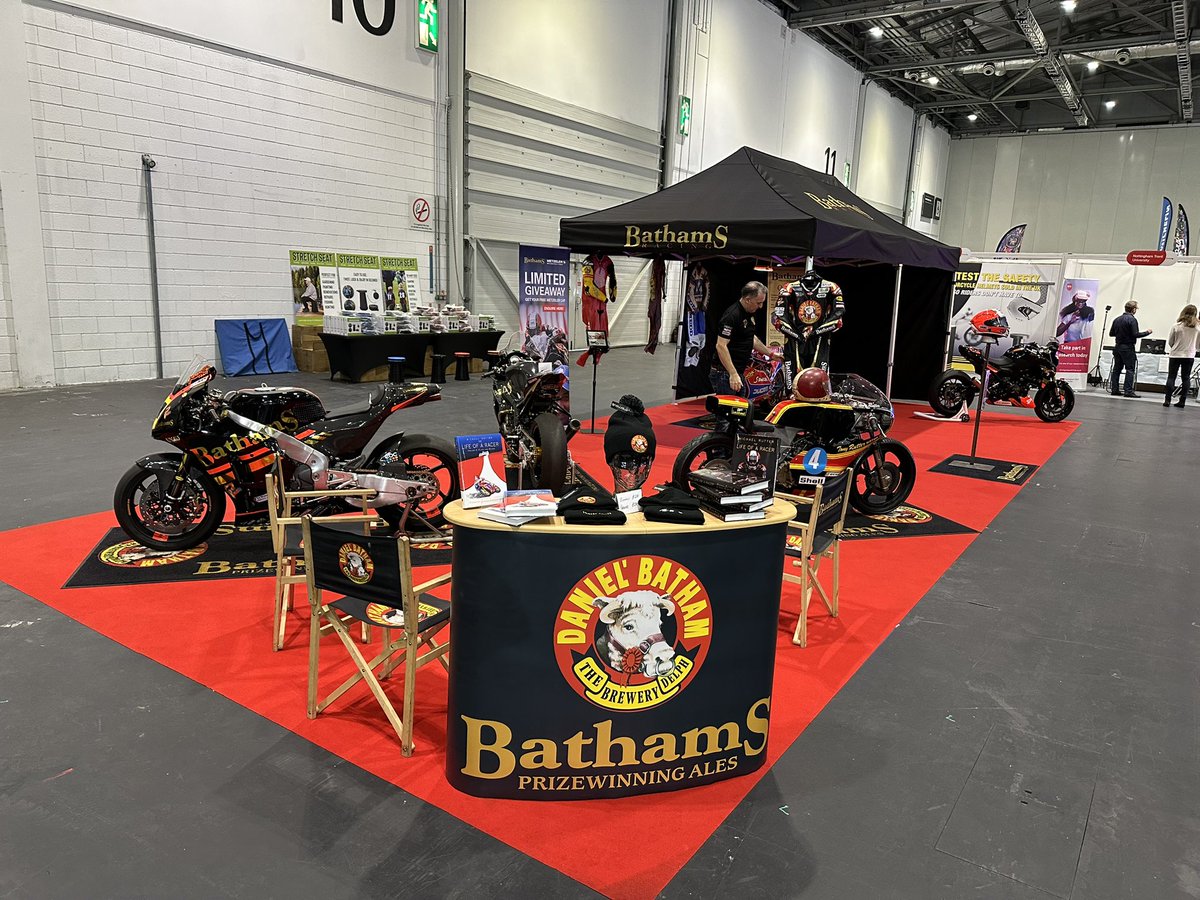 BathamsRacing's tweet image. Ready for day 2 at the @MCNnews London Bike Show. If you’re visiting, be sure to pop over and check out some of Michael and Tony Rutters bikes and kit. @thebathams