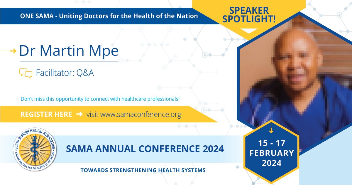 SAMedicalAssoc's tweet image. SPEAKER SPOTLIGHT: Dr. Martin Mpe as a facilitator for the Q&amp;amp;A

#sama2024 #samaconference2024