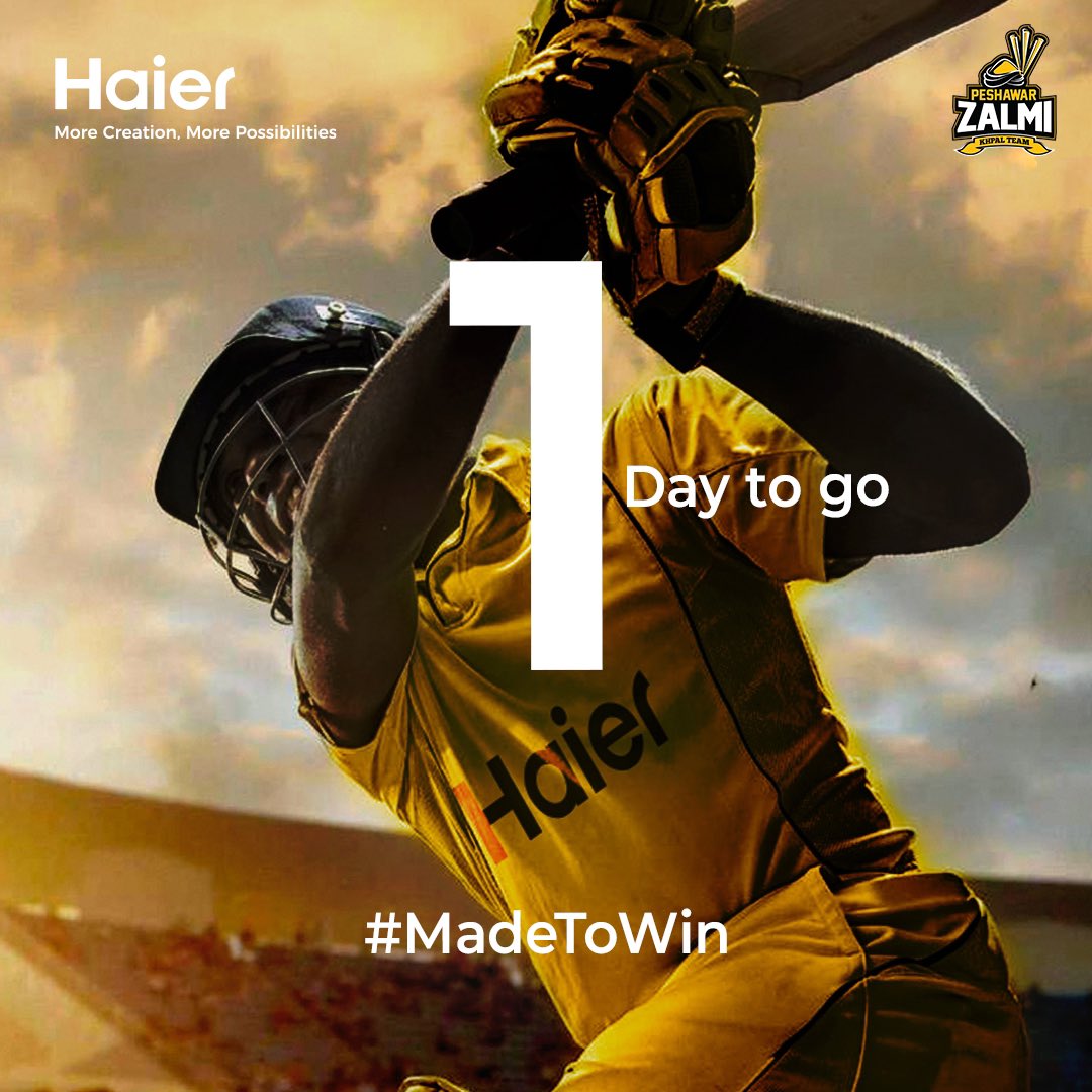 The wait is almost over! Just 1 day left until the Yellow Storm reignites the passion on the cricket field! Are you thrilled? #Haier #HaierXZalmi #YellowStorm #MadeToWin #MoreCreation #MorePossibilities