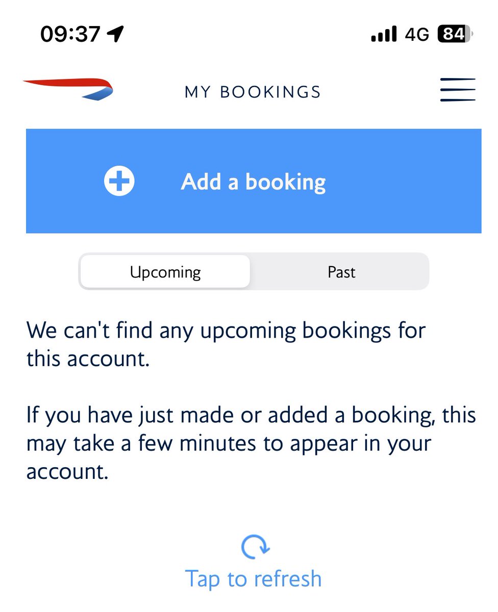 nigelflowers's tweet photo. @British_Airways Why is your iOS app so poor, half the time my bookings don’t show - even when sitting in T5 waiting to board a BA flight - you can see the flight status ! https://t.co/SE30xOsSCx