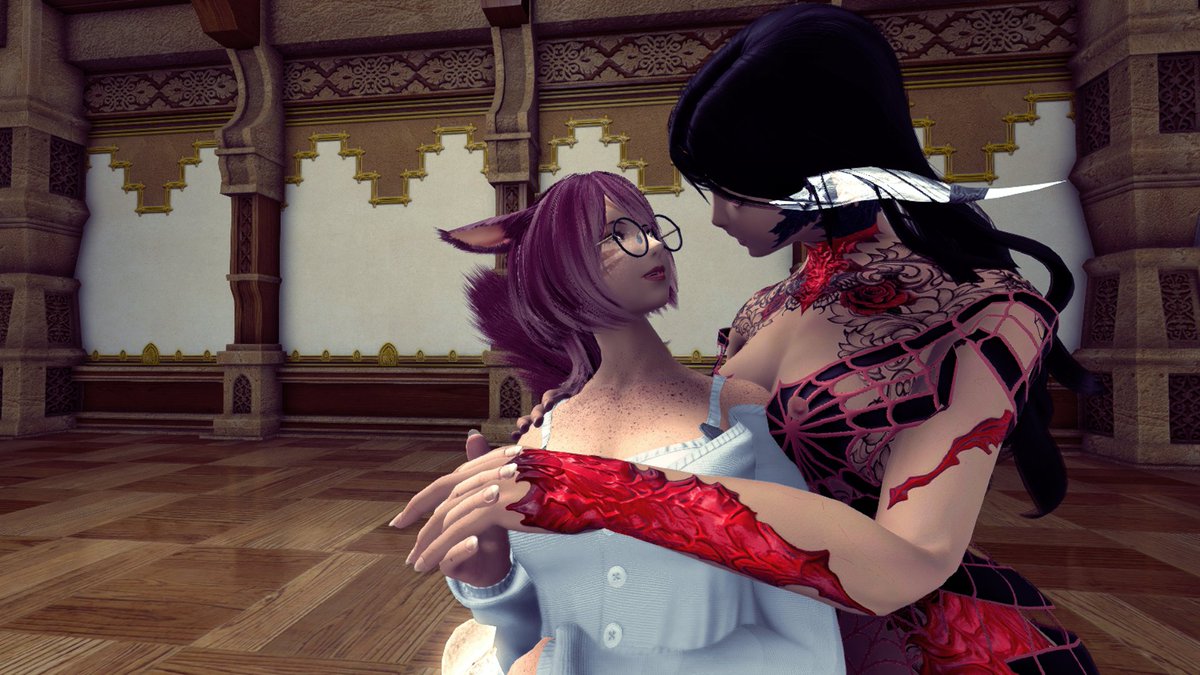 A cute Miqo has been progging raids hard lately, so they deserved some affection during their break.