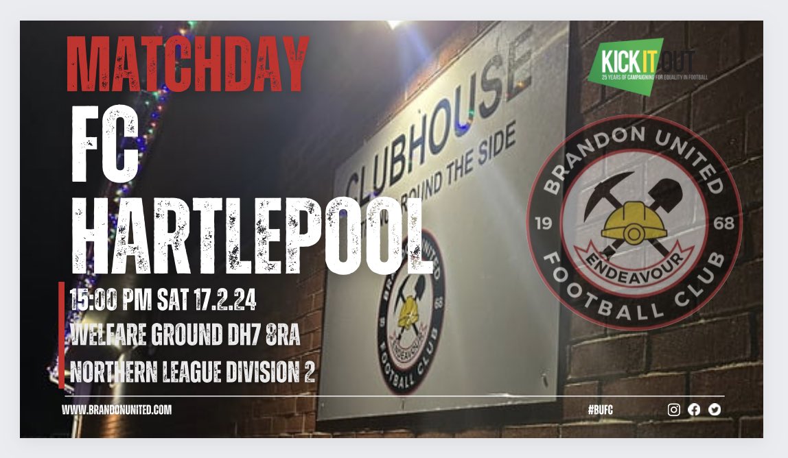 🔴⚫️Matchday 🔴⚫️

Great weather for our home game

🆚 <a href="/FC_Hartlepool/">FC Hartlepool</a>
🗺️ <a href="/theofficialnl/">NightLife</a> div 2
🎫£5 adults
🎟️£3 concessions
🆓Dogs 🐩

🍺Club open 1:30
🏰Gates open 1:45
⚽️Kick off 3:00

🍻Beer, soft drinks &amp; snacks > bar

🌭Food, hot &amp; cold drinks > pitch side cafe

🎱 Free pool