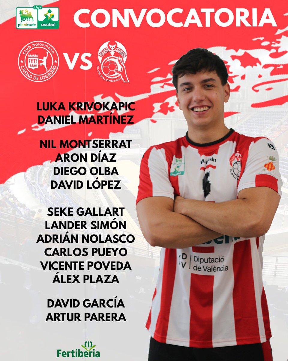 ¡VAMOS a por la #Jornada 18! ❤️🔥🤍 🤾Hoy los nuestros juegan una nueva Jornada en la #NewAsobal, la Liga Plenitude @asobal ‼️ 🆚 @ciudadlogronobm ⏰ 16 h 📍Palacio de los deportes de La Rioja 📺 @LaLigaPlus #️⃣ #VolvemosParaQuedarnos @grupofertiberia @comunitatesport