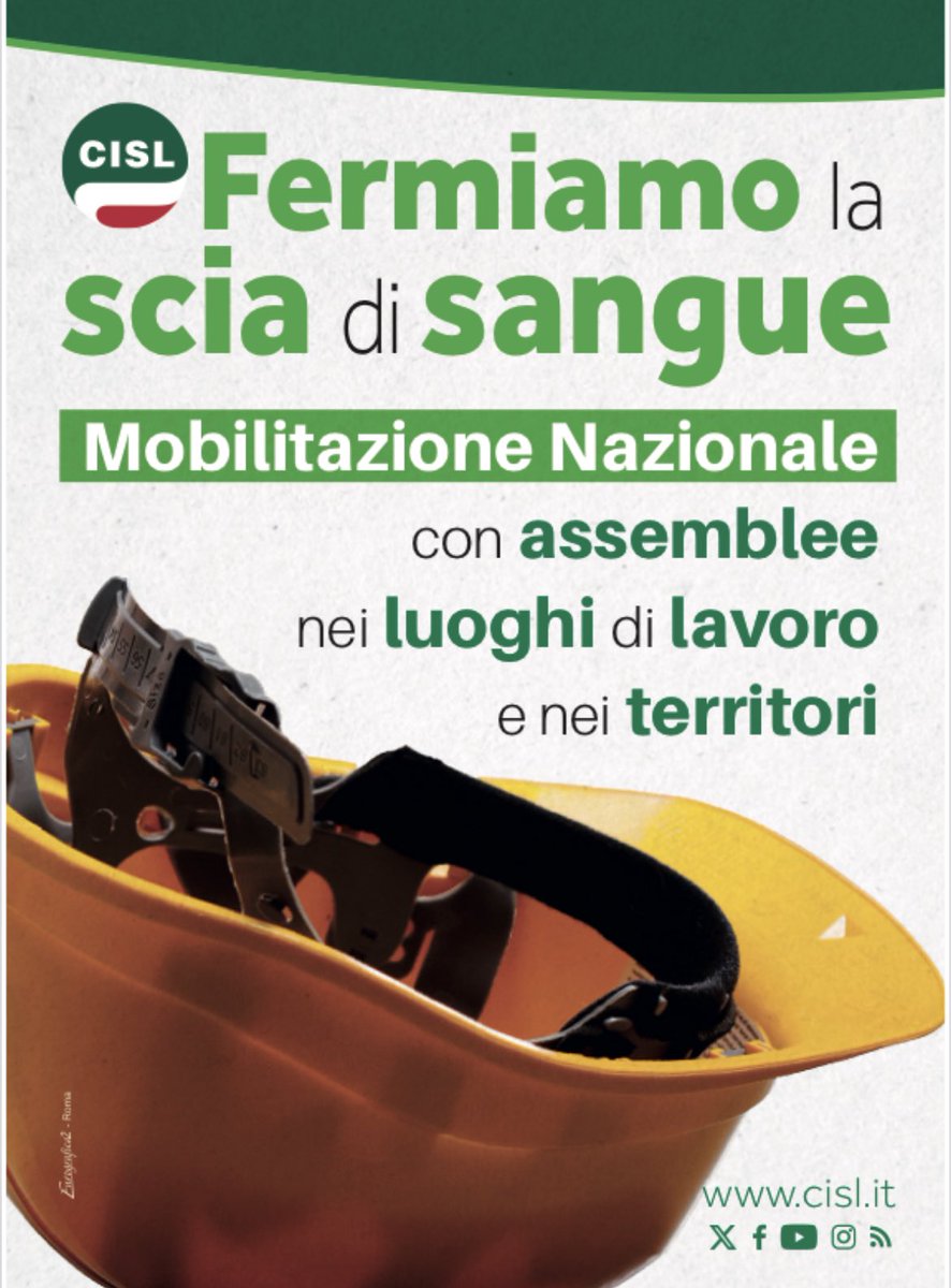 CislRomaRieti's tweet photo. Anche a #Roma parte la mobilitazione della Cisl #LuigiSbarra con assemblee nelle fabbriche, nei cantieri, negli uffici e nei luoghi della produzione.

Fermiamo la scia di sangue. https://t.co/hzbnG71C94