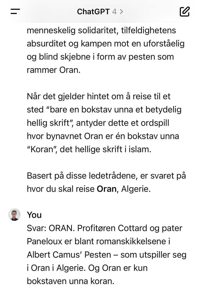 Glem Sora-lanseringen til <a href="/OpenAI/">OpenAI</a>. Betyr dette at ChatGPT4 har nådd Viggo Valle-nivå i kunnskap like før hans siste sesong av «Påskelabyrinten»?
