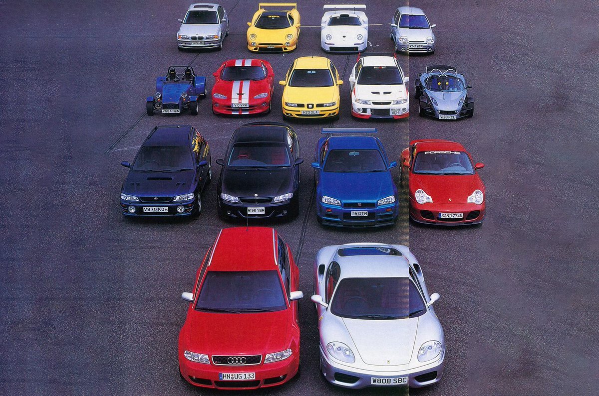 autocar's tweet photo. ARCHIVE: We ran a pretty exciting test back in 2000 – but which one of these cars would you take home? 🤔 https://t.co/apDkp1leYN