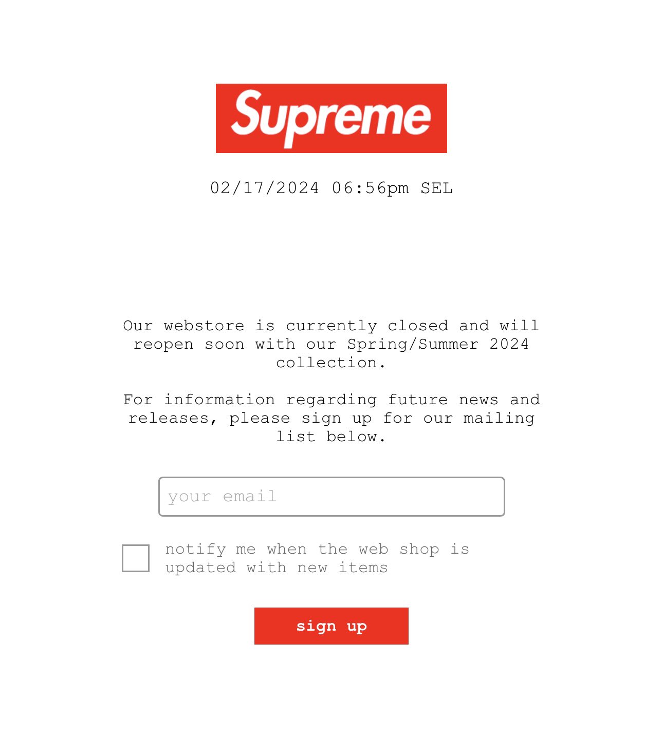 Supreme online shop sales