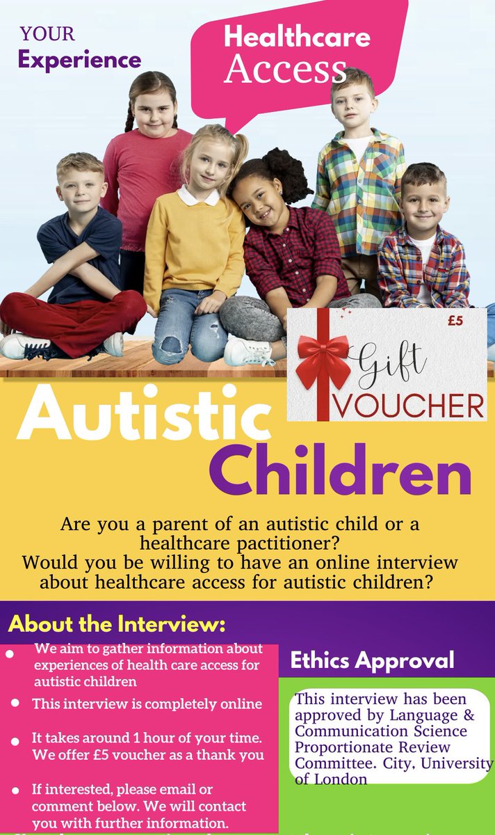 Are you a #dentist? We would love to interview you online about #healthcare access for autistic children. Please comment or send an email to tonia.babalola@city.ac.uk if interested @citylcs @botting_nikki @LucyDipper #autism #edchat #slpeeps #actuallyautistic #asd