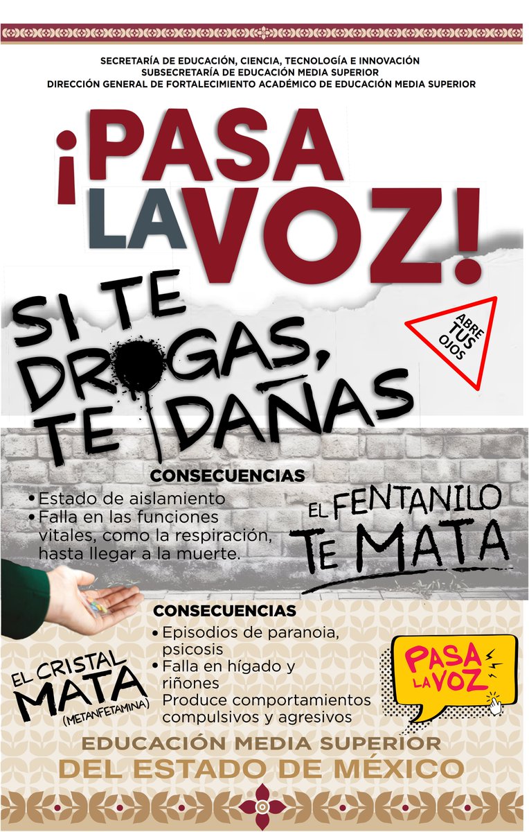 146Epo's tweet photo. En el Estado de México ya se celebra la Jornada Nacional de Escuela a la Comunidad “Hagamos equipo” 
Recuerda que tú también puedes sumarte a este movimiento y decir #SiTeDrogasTedañas y #YoElijoCuidarme. 
@delfinagomeza 
@SEMSedomex 
@SeducEdoMex 
@EdomexDgfa https://t.co/3eLNDP6Cav