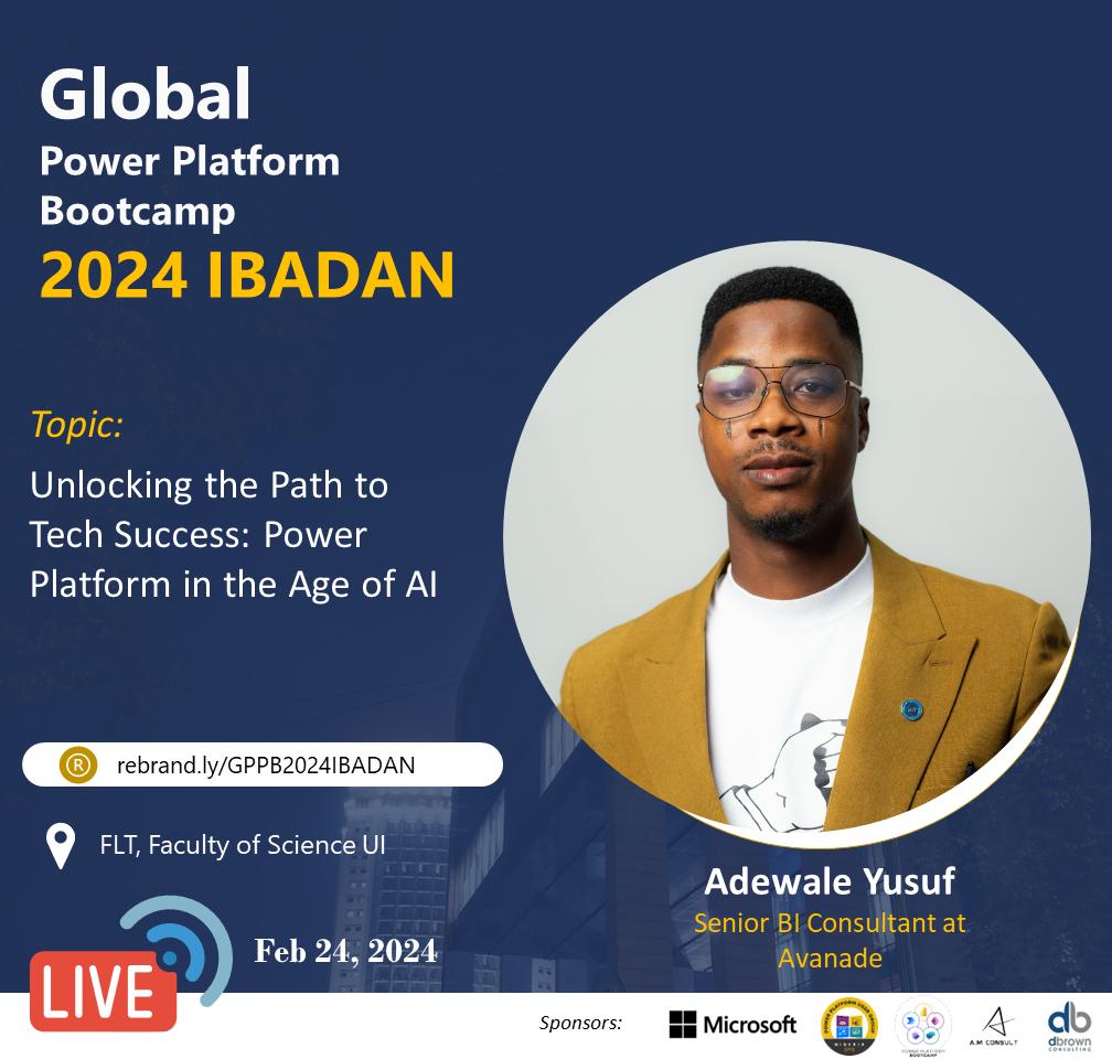 Join @Adewaleanalyst as we explore the transformative power of AI within the Power Platform ecosystem. this session will provide you with the tools and insights needed to thrive in today's tech-driven world Register here: rebrand.ly/GPPB2024IBADAN #GPPB2024 #GPPB2024IBADAN