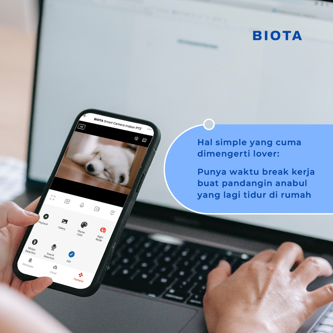 biotasmarthome's tweet image. Bayangin, kalau kamu udah pasang kamera indoor yang punya fitur komunikasi dua arah, nggak bakal ada cerita lagi tuh selalu pengen buru-buru pulang tiap kamu lagi di luar rumah.

#LifeEnhanced #Biota #RumahNyaman #RumahAman #NyamanDenganBiota