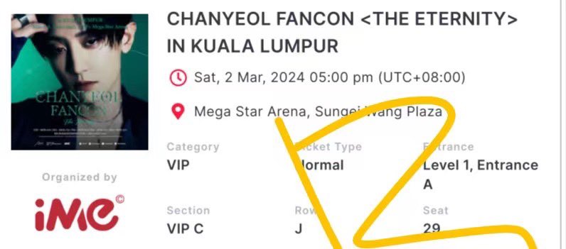 BH0506_xt's tweet photo. WTS （help rt）
Chanyeol fancon the eternity in kuala lumpur

VIP C-row j RM 800 

#CHANYEOL_THE_ETERNITYinKL
#CHANYEOL_FANCON_TOUR 
#chanyeolinKL https://t.co/euwvWxw458