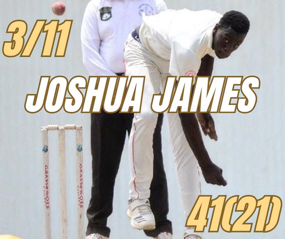 Great all-round performance by Joshua James in round 1 of the regional 4day competition