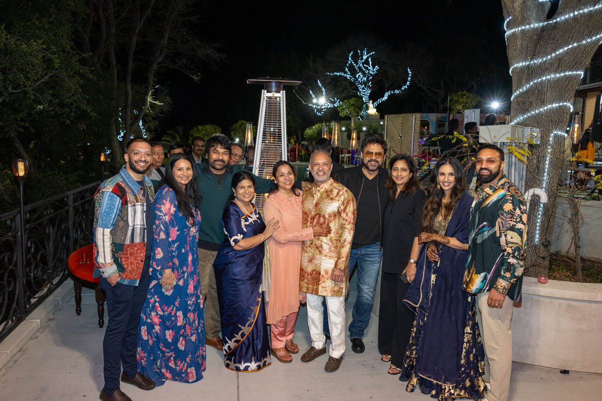 Delighted to join the wedding celebrations of our very dear friend Kumar Koneru’s son Kiran Koneru and Shaitalya Sree and blessed the new couple! The happiness doubled as our @VenkyMama also joined us :)