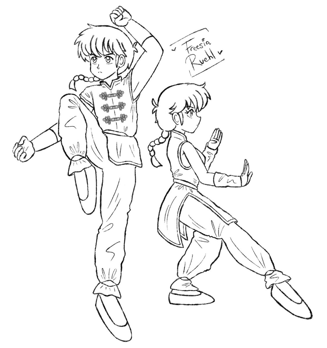CheesSonic's tweet photo. Practicing anatomy with Ranma 🐼✨ https://t.co/YnnFFTwIKc