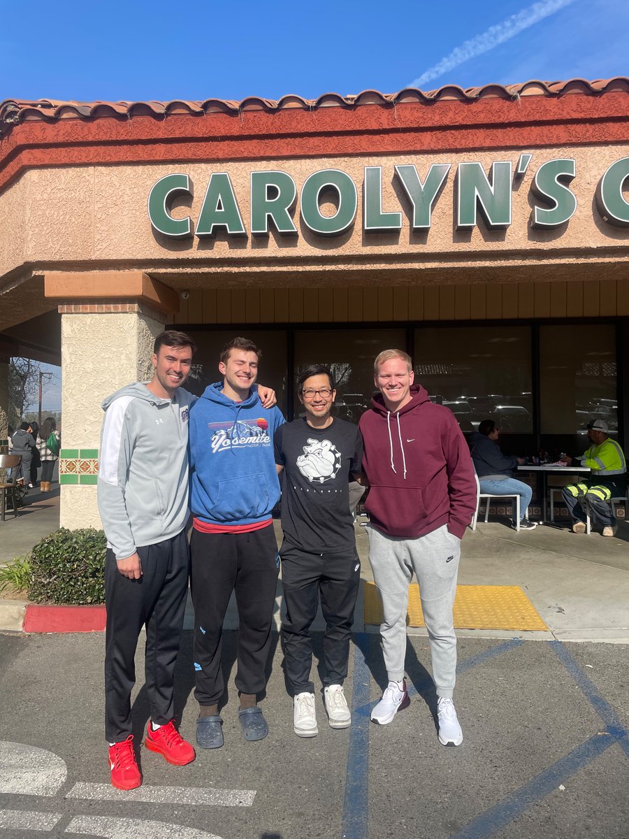 CoachCho's tweet photo. Full couple of days… catching @josh_angle11’s Senior Night at Claremont, the Lake O to Redlands crew @colin_kslick @CoachCory4 @sam_abere, catching the Zags get the W at LMU, and helping @ZGonzales93 with D. Jones. Cup is full!! 🙏🏻🙏🏻 https://t.co/KxqPkST8Hv