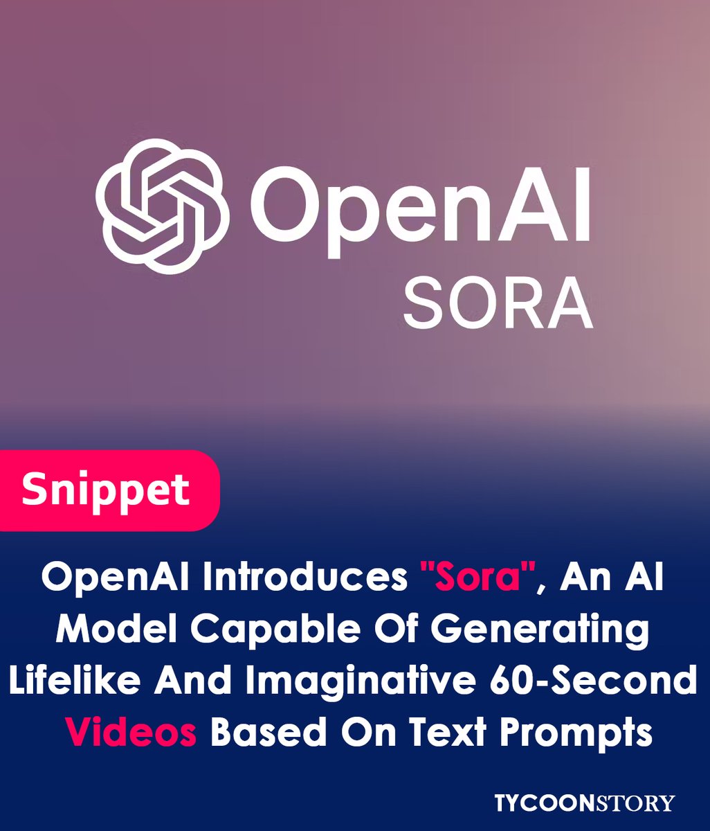 OpenAI unveils Sora, an AI model that revolutionizes video creation, simply describing in text.
#AI #OpenAI #Sora #video #videogeneration #AIvideo #GenerativeAI #creativity #entertainment #digitalmedia #futureofmedia @OpenAI @OpenAIDevs