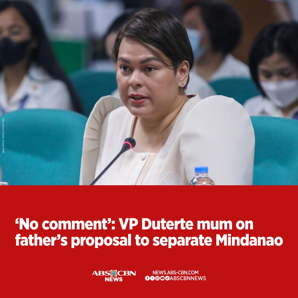 No Comment sa Mindanao secession No Comment sa China occupation of WPS Make comment sa ICC ng tatay Make comment sa pag tanggal ng Confi Funds Malinaw pamilya at pera lang importante sa kanila