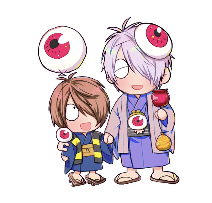 イベント用の父子と目玉おやじのグッズ絵(決定稿)