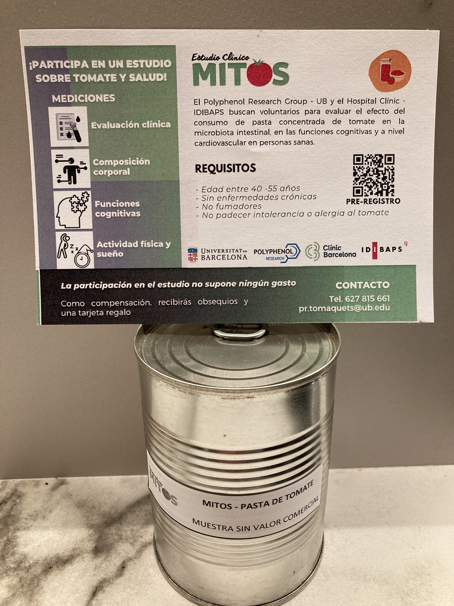 📣 Home entre 40-55 anys?? Busquem voluntaris per un estudi del tomàquet 🍅🍅