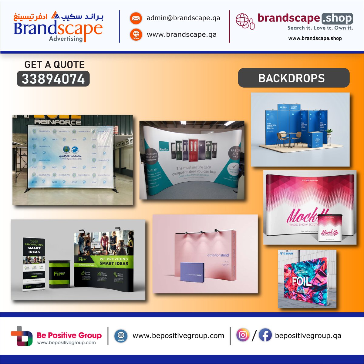 bepositivegroup's tweet photo. Transform, Impress, and Create Memories with Our Backdrops!
Shop at https://t.co/sX8MuPtgKm
For more Details Visit Us at https://t.co/eGMUodkRef
For more Inquiries Contact
33894074
#backdrops #backdropideas #backdropdesign #eventdecor #design #artwork #printing #Qatar https://t.co/hUPpSOgnYu