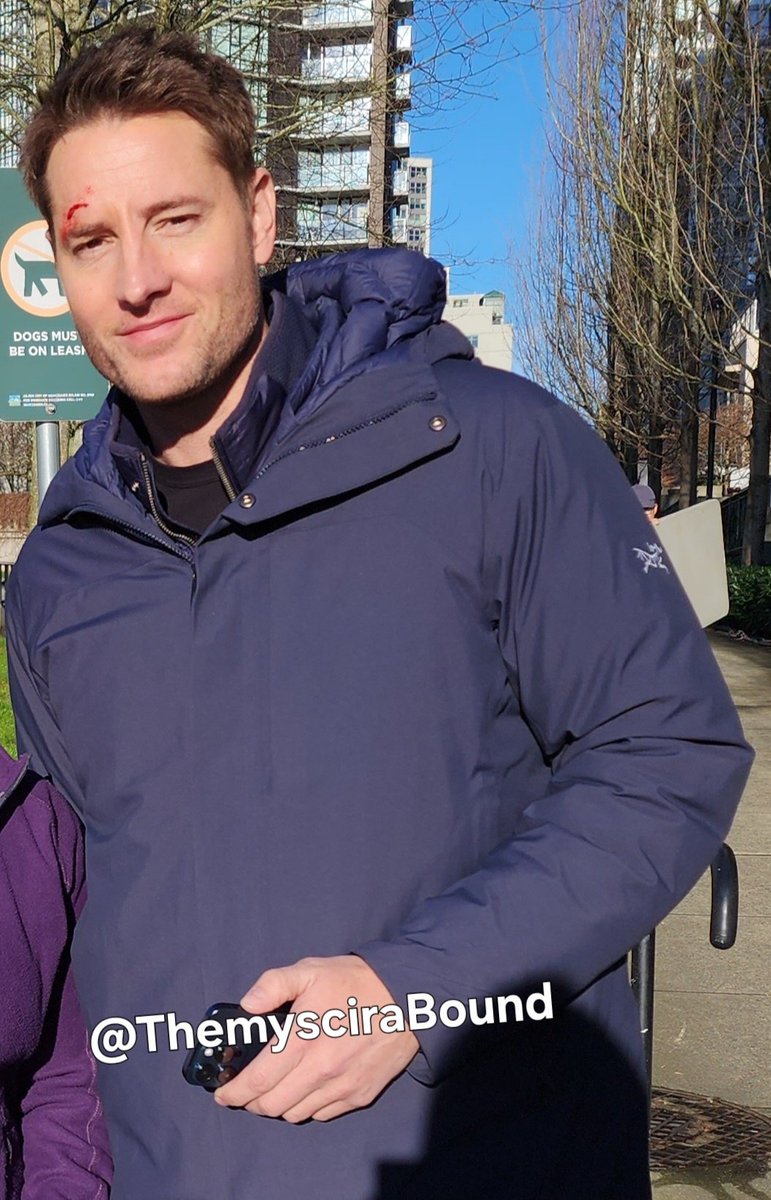 Justin Hartley, Eric Graise, Fiona Rene (and their doubles) on set of #Tracker earlier this week. <a href="/WhatsFilming/">What's Filming</a> #yvrshoots