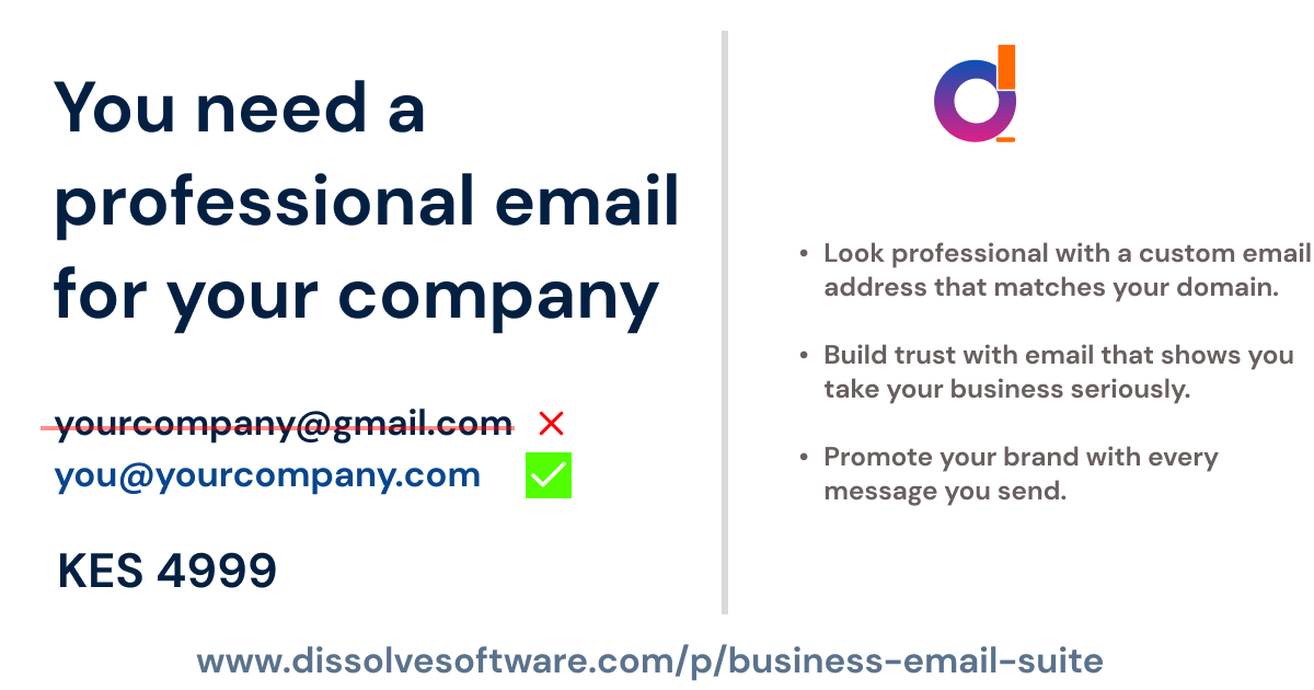 CgInterstellar's tweet photo. Using a personal email address for business looks unprofessional. It is time to promote your brand with every communication

Get a professional email @ KES 4999 only

https://t.co/MEmfys4d4n

#BabaWaAfrika #MasculinitySaturday #SunparkOpenDayKE Raila Mbappe #kamcorporategolf https://t.co/RB28OIAB0p