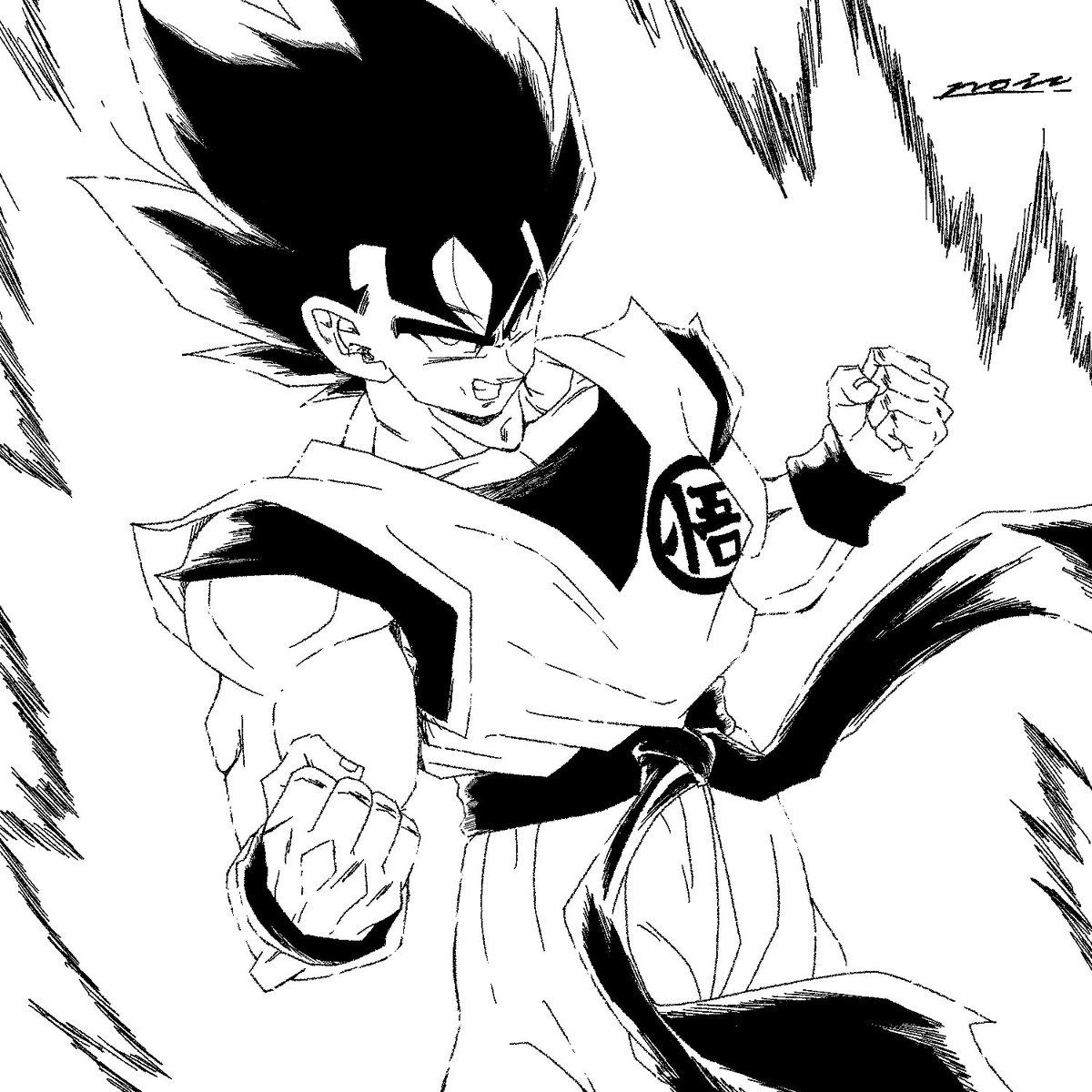 原作風 界王拳悟空 #ドラゴンボール #イラスト