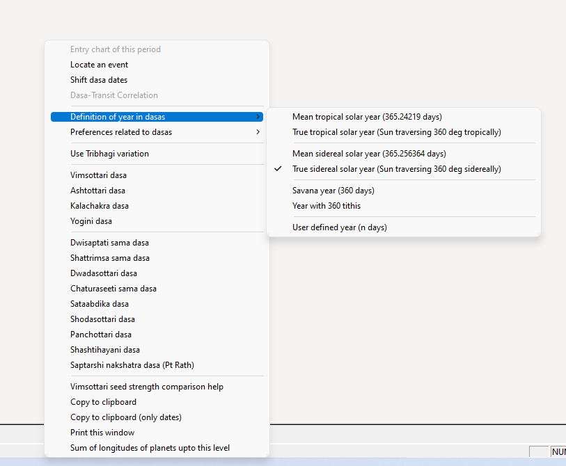 TheAstroSapienn's tweet photo. A screenshot of Jhora's dasa configuration.

Days in Vimshottari dasha again becomes dependent of software and native's practice.

Here, I practice 365 days.

#AskTheAstroSapienn https://t.co/xCU24MNtPZ